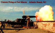 Cannon Firing at Fort Macon Atlantic Beach Beaufort North Carolina 5x7 Postcard