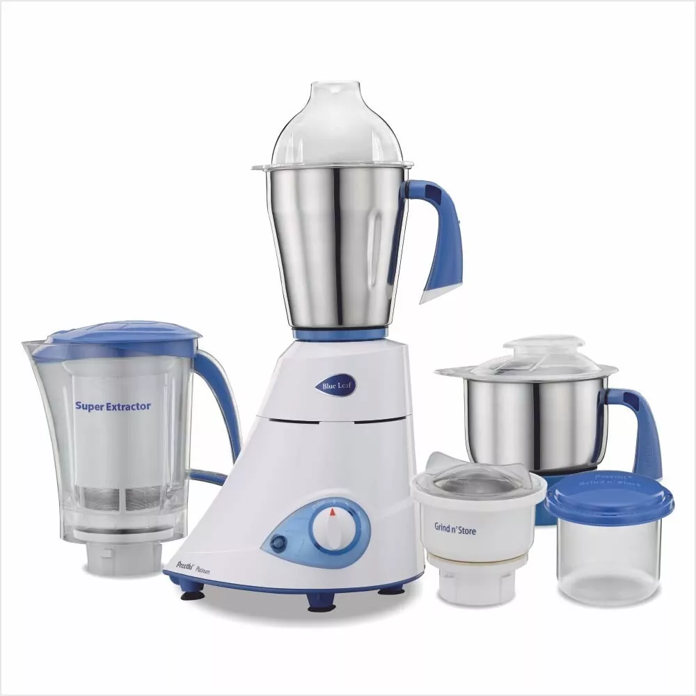 Preethi Blue Leaf Platinum MG 139 mixer grinder, 750-Watt, 4 jars- Free  Shipping