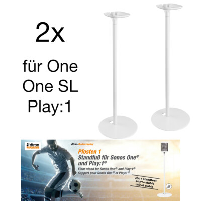 Sonos One SL Play:1 Standfuß Ständer x2 von dtron Paar Weiß