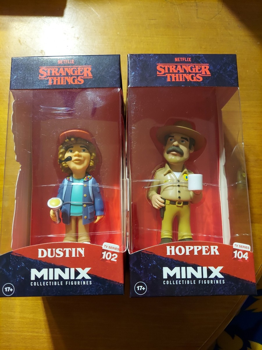 LOT 2 DUSTIN 102 & HOPPER 104 Stranger Things Minix Collectible