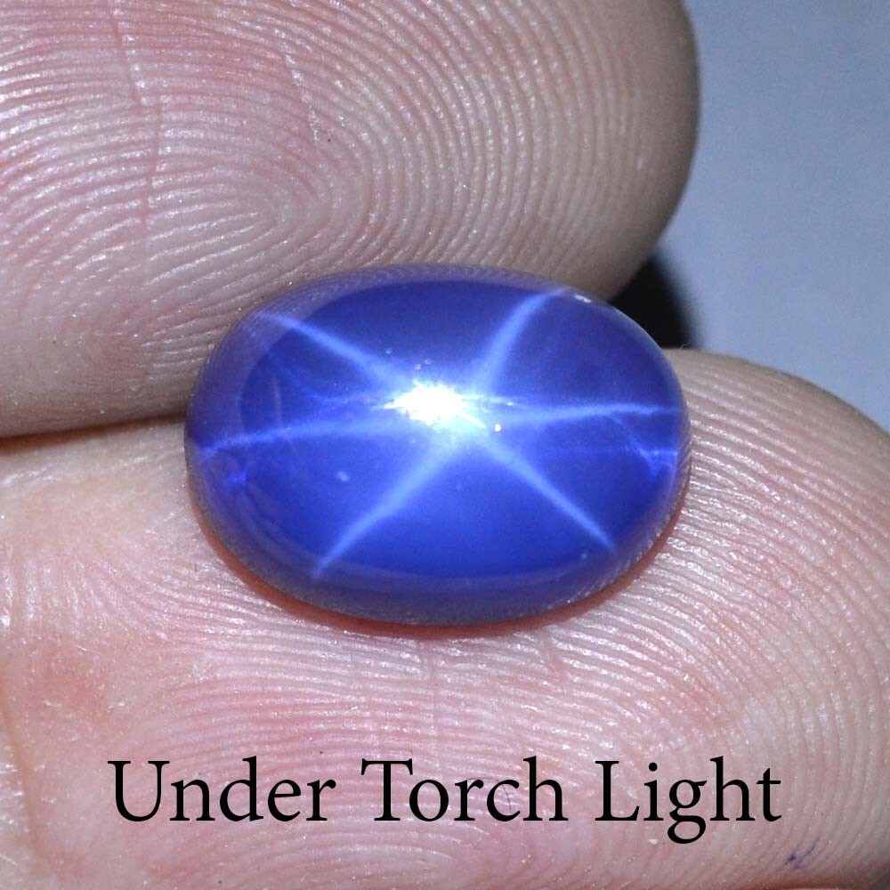7.85 Ct 12.7x9 MM Blue Star Sapphire 6 Rays Lab Created