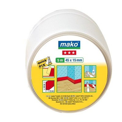 mako quickFIX Weich-Sockelleiste weiß selbstklebend 25 m x 45 x15 mm