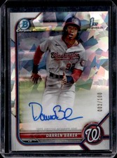 2022 Bowman Darren Baker Chrome Prospect Auto Atomic Refractor #/100 Nationals