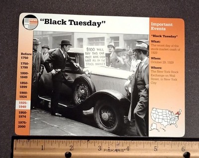 1996 Grolier Black Tuesday Crash 1929 New Yorker Must Sell His Car Large Card