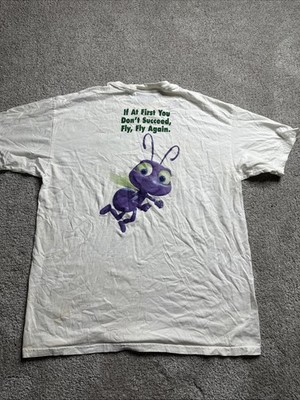 Rare Vintage 1998 Disney Pixar A Bug's Life Flik Promo Shirt Sz XL Princess Dot