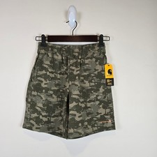 Carhartt Force Rugged Flex Camo Work Shorts Size S/8-10 Boys Stretch Ripstop