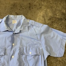 Vintage 50s 60s badger Loop Collar Shirt Large Sanforized Distressed