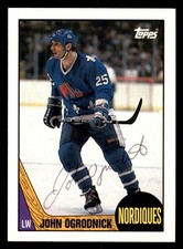 1987 Topps Hockey #134 John Ogrodnick Signed Autograph (no COA)