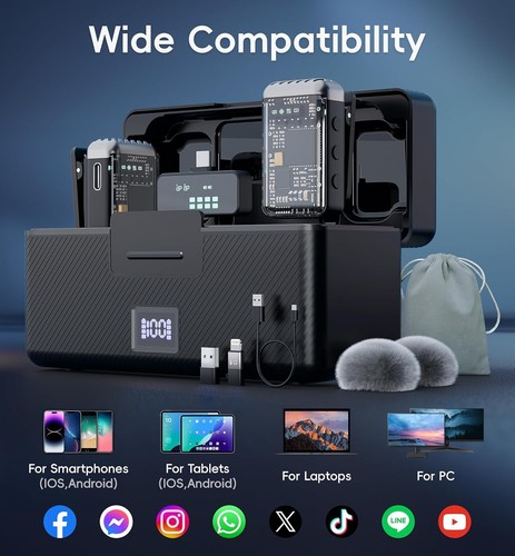 Wireless Lavalier Microphone for iPhone & Android – USB-C Clip-On Mic - Picture 3 of 9