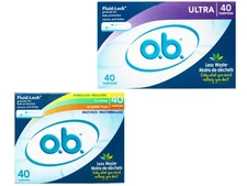 o.b. Tampons Multipack | Non-Applicator Tampon, 40ct and Ultra Tampons, 40ct