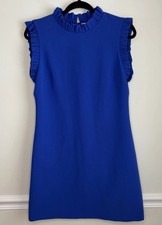 Alice + Olivia Elsa Ruffle Sleeveless Dress Ultramarine Royal Blue Sz 4 Stunning