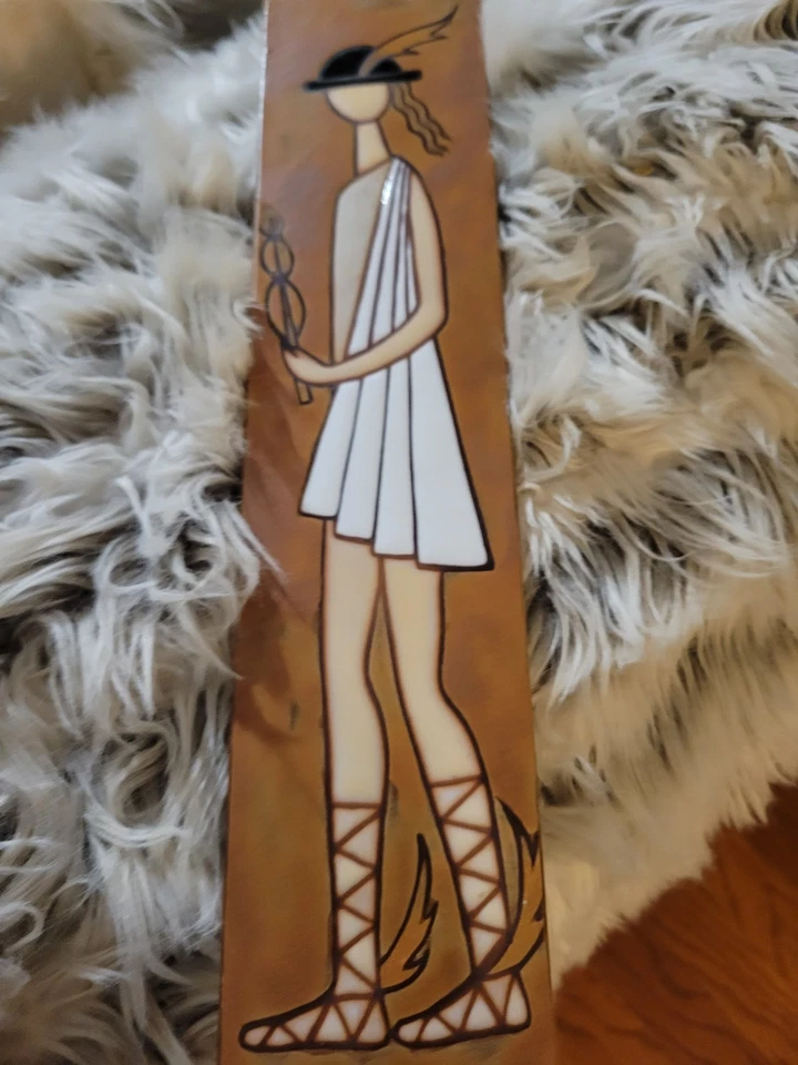 Signed 3Pc set of vintage ceramic art tiles by Greek artist Helen Michaelides.   - Image 2 of 4