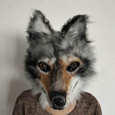 Wolf Maske Realistische Requisiten für Erwachsene Vollkopfbedeckung Halloween Maske für Party