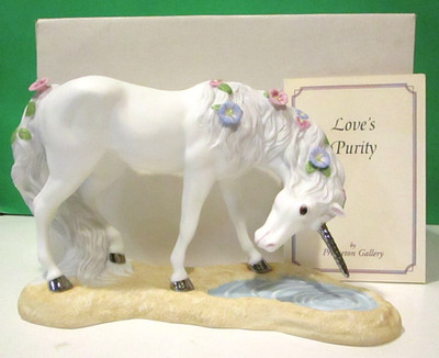 LENOX Princeton Gallery LOVE'S PURITY UNICORN - Mourning Glory - NEW in BOX COA