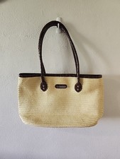 Jaclyn Smith Beige Woven Straw Purse Shoulder...