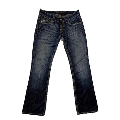 Mek Denim Jeans Tacoma 29 x 32 Boot Cut Stretch Embellished Distressed Low Rise