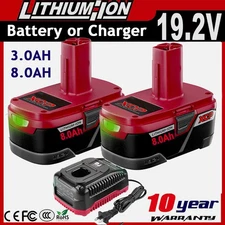 2Pack New 19.2V 8.0Ah For Craftsman C3 DieHard Lithium ion XCP Battery / Charger