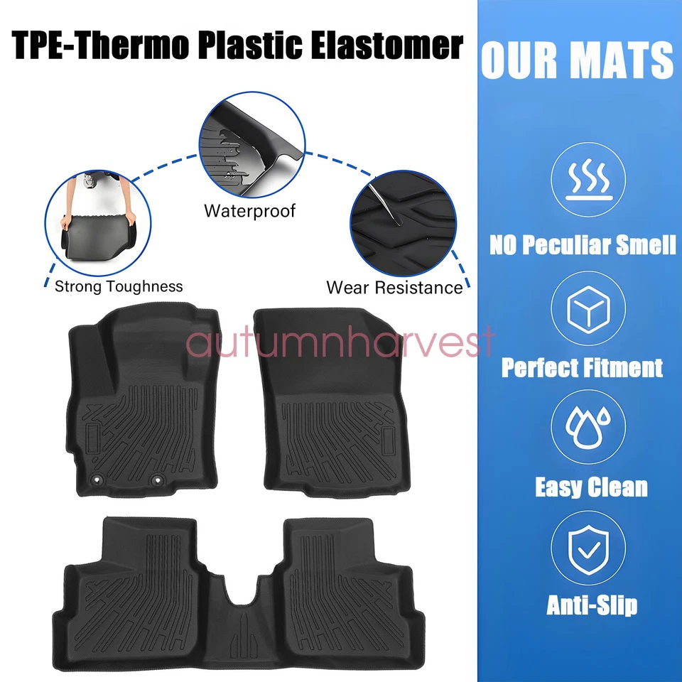 Alfombrillas de TPE forro para Mitsubishi Mirage Hatchback 2014-2020 4 puertas para todo tipo de clima Foto 3 de 4