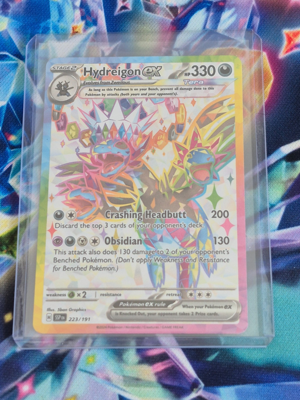 Pokemon Hydreigon ex 223/191 Sv08: Surging Sparks Holo