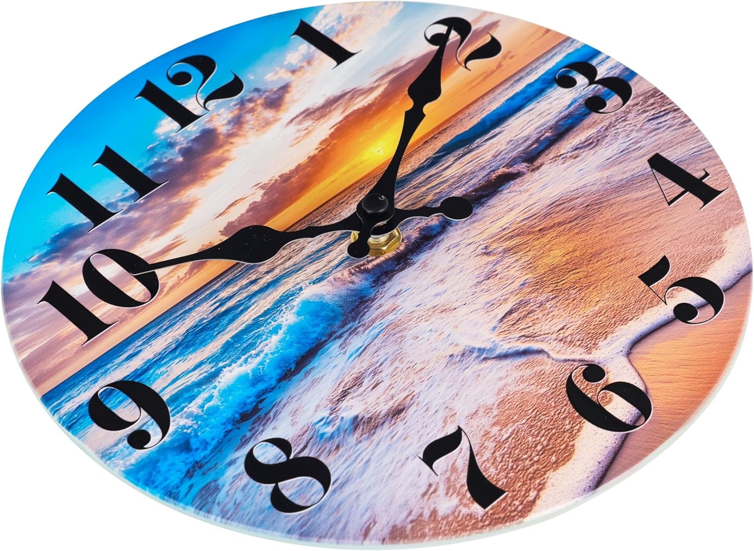 Wall Clock Battery Operated Beach Coastal Theme Indoor Outdoor Waterproof Decor