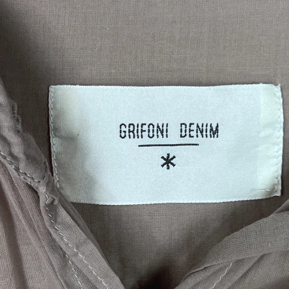 Mauro Grifoni Denim Top Womens IT 46 US 10 Brown Button Up Shirt Long Sleeve - Image 3 of 4