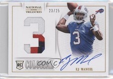 2013 National Treasures Jersey Number Signatures Prime /25 EJ Manuel #9 Auto RC