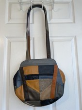 Vintage 70  s Style Leather patchwork purse Unbranded Made In Mexico