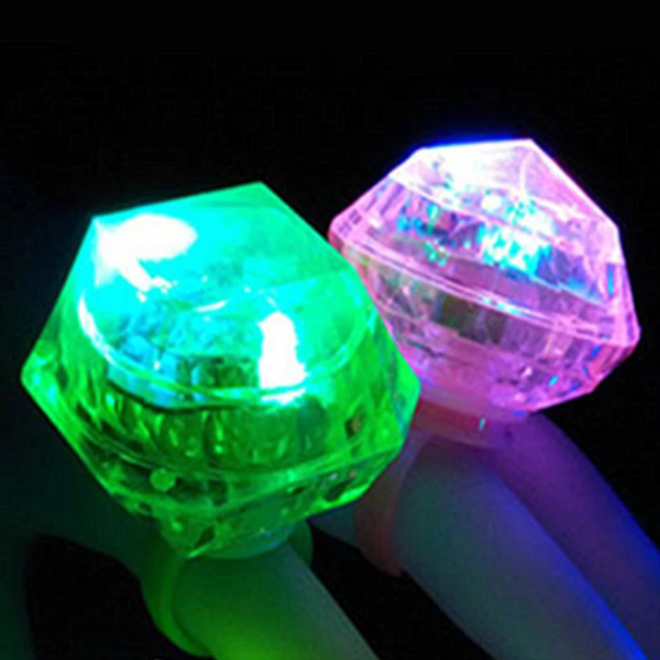 Anillo Intermitente Dedo Brillante Moda Fiesta Iluminar Glo.w en la Oscuridad Brillo *2 Foto 3 de 4