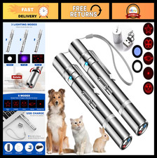 2pcs USB Rechargeable Laser Pointer Cat Toy - Interactive Red Dot LED Light, 5 P