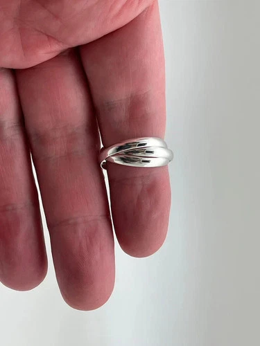 Three Band Rolling Ring 925 Sterling Silver Band &Statement Handmade All size R6