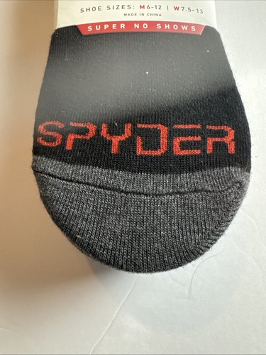Spyder Mens' Super No Show Socks 6 Pairs Black Men Size 6-12 - Picture 7 of 9