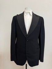 1930s 1938-Dated VTG Men's Black Peak Lapel Black Tuxedo Jacket 38L