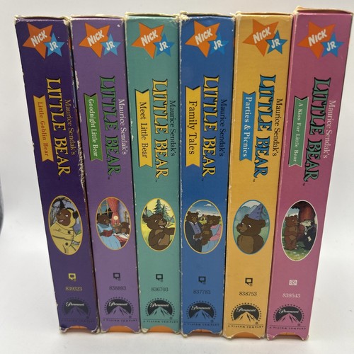 VINTAGE 1997 Little Bear VHS Lot Of 6 Tapes 4 Episodes Each Orange Tapes NICK JR