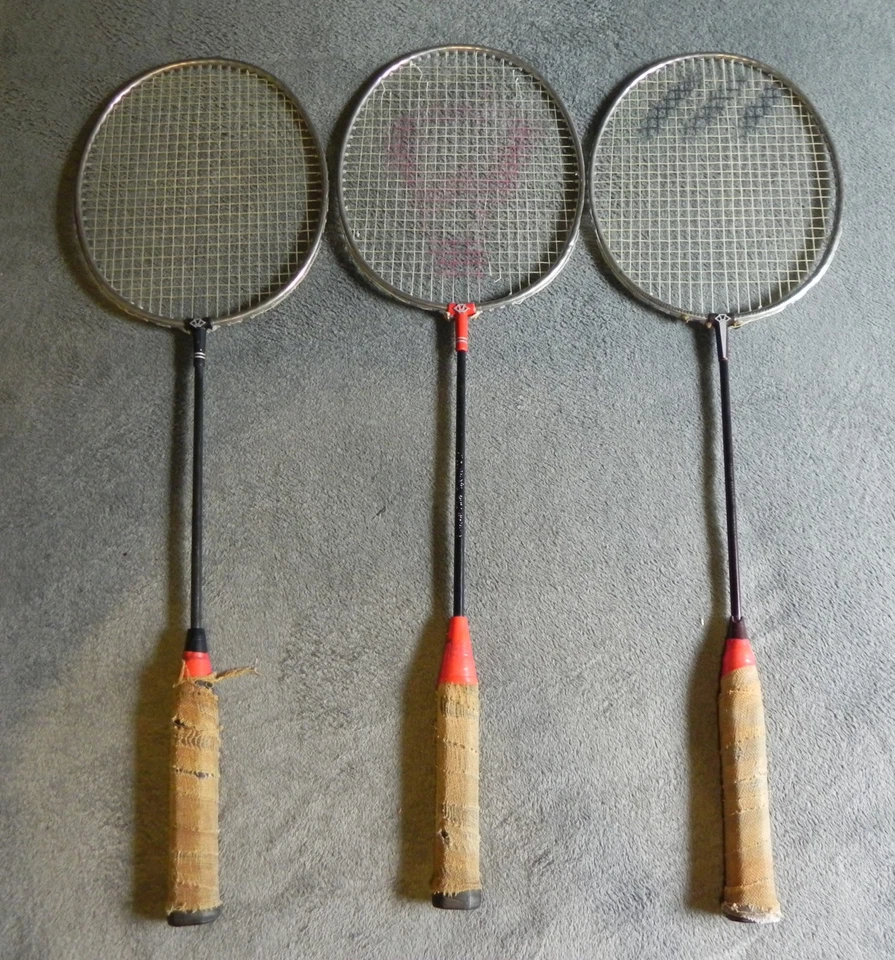 3 raquetas de bádminton Carlton vintage con un raro estuche alemán de madera Martin Baur Foto 4 de 4