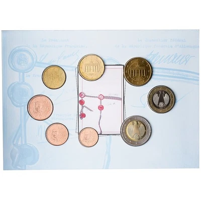 France, Set 1 ct. - 2 Euro, 40 ans du traité de l'Élysée, Série BU, 2002 - Photo 1/2