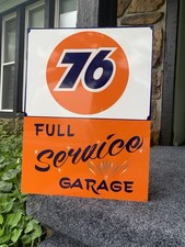 Lg. LETRERO PINTADO Estilo Vintage Union 76 Gasolinera HOTROD Tienda Servicio Garaje