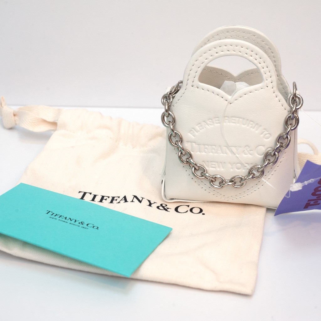 TIFFANY & CO. Micro Nano Return To Tiffany White Leather Tote Bag