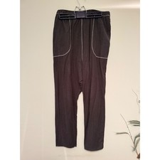 Intimately Free People Womens Charcoal Slub Knit Contrast Stitch Lounge Pants