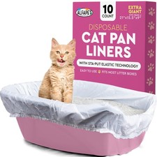 Elastic Cat Litter Box Liners - Extra Giant 10 Count - Tear-Resistant Cat Lit...