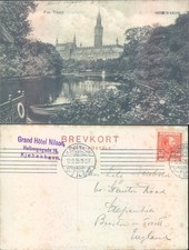 Tivoli Gardens and surroundings Copenhagen Denmark St B Kf Eneret 1905 postmark