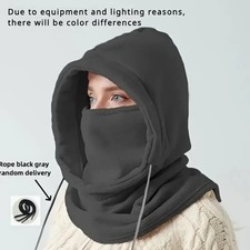Unisex Winter Balaclava Knit Hood - Windproof Mask with Drawstring, Motorcycle