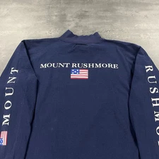90s Vintage Murina Mount Rushmore Shirt Adult Large Blue Mock Neck USA Politics