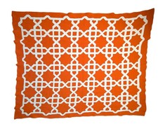 Happy Habitat By Karrie Kaneda Checkered Orange Woven Throw Blanket 65"x50"