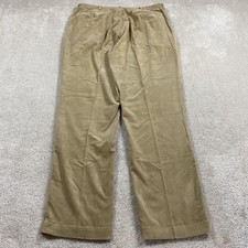 Vintage Polo Ralph Lauren Pants Mens 38x34 Tan Corduroy Pleated Khaki Trousers