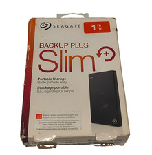 NEW Seagate 1TB/TO Backup Plus Slim Portable External STDR1000100 E1