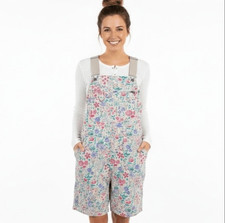 Duluth Trading Co Women's XL Heirloom Gardening Short Overalls Floral Gardening