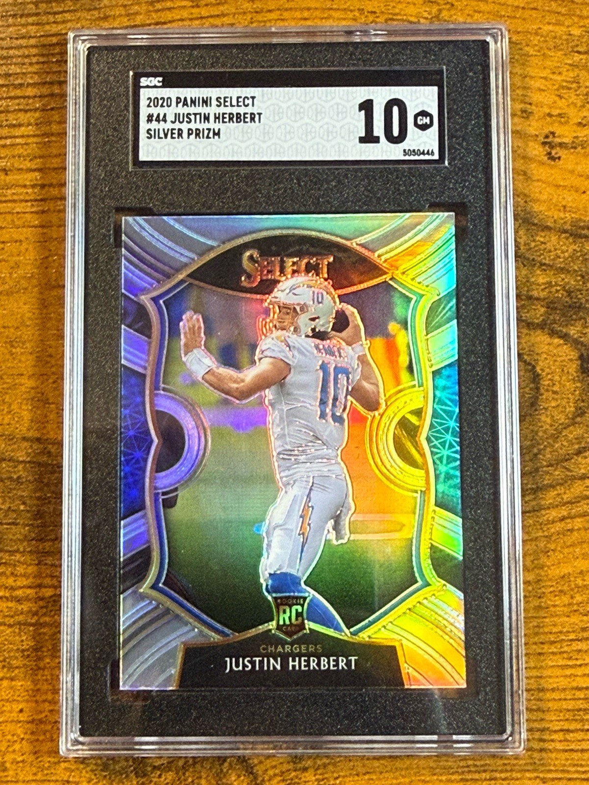 2020 Panini Select Justin Herbert Silver Prizm Premier Level #144 RC SGC 10 GM