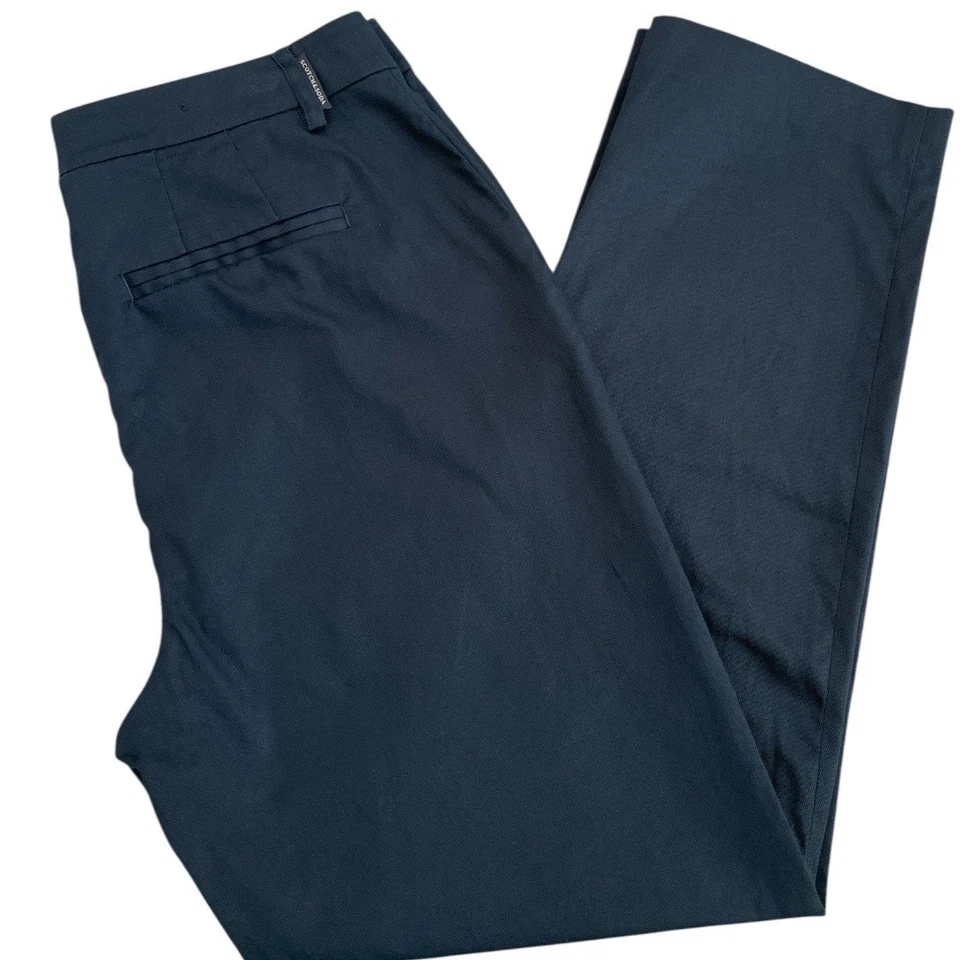 Pantalón chino para mujer Scotch & Soda Maison Abott ajuste regular frente plano azul talla 29 Foto 4 de 4
