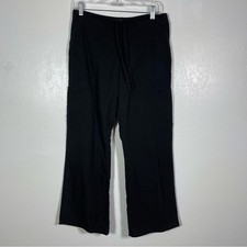 Scrub Star, Black Elastic Waist with Drawstring Scrub Pants. Size Small Petite