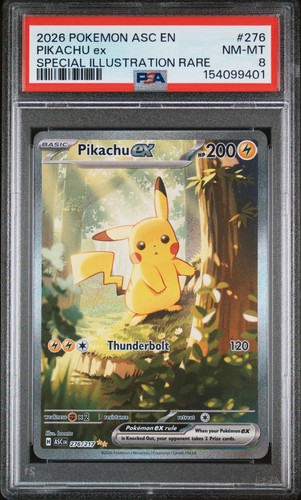 2026 POKEMON ASC EN-ASCENDED HEROES SPECIAL ILLUSTRATION RARE PIKACHU EX PSA 8